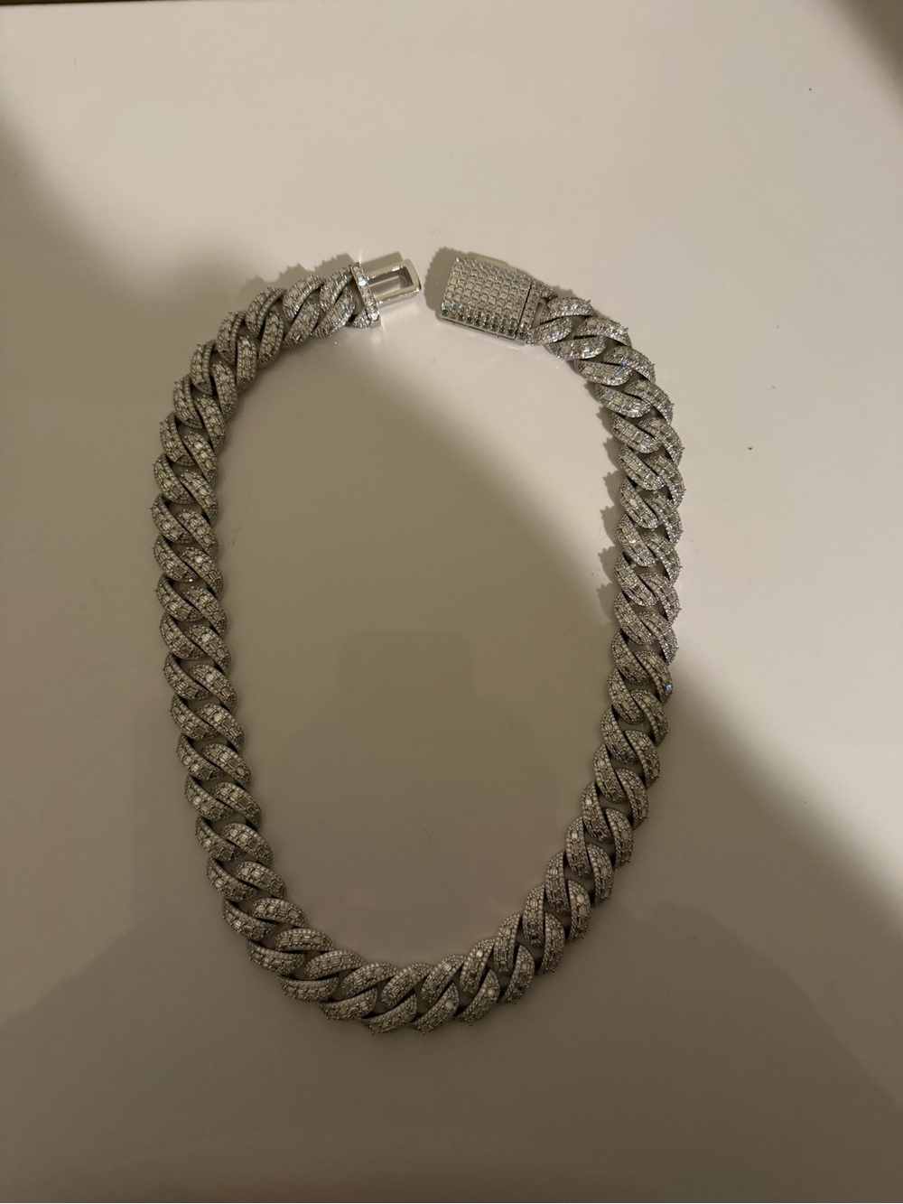 Iced out moissanite Cuban link chain